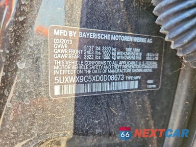 Zdjęcie 13 z 13 samochodu: 2013 BMW X3 XDRIVE28I VIN:5UXWX9C5XD0D08673 - miniatura