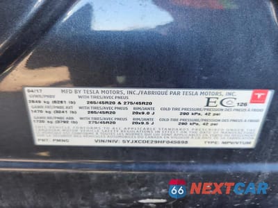 Zdjęcie 13 z 13 samochodu: 2017 TESLA MODEL X VIN:5YJXCDE29HF045698 - miniatura