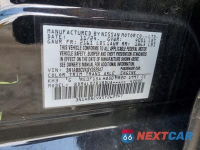 Zdjęcie 12 z 12 samochodu: 2025 NISSAN SENTRA SV VIN:3N1AB8CVXSY262947 - miniatura