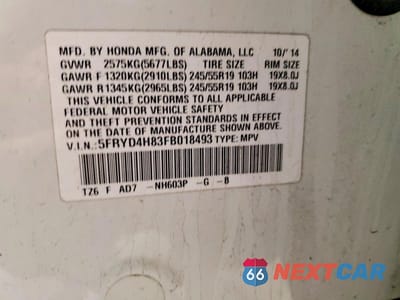 Zdjęcie 14 z 14 samochodu: 2015 ACURA MDX ADVANCE VIN:5FRYD4H83FB018493 - miniatura