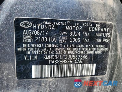 Zdjęcie 12 z 12 samochodu: 2018 HYUNDAI ELANTRA SEL VIN:KMHD84LF2JU537346 - miniatura