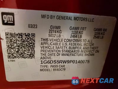Zdjęcie 12 z 12 samochodu: 2023 CADILLAC CT5 PREMIUM LUXURY VIN:1G6DS5RW9P0140075 - miniatura