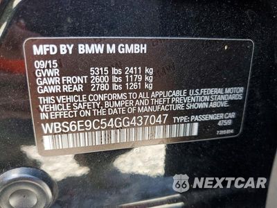 Zdjęcie 12 z 12 samochodu: 2016 BMW M6 GRAN COUPE VIN:WBS6E9C54GG437047 - miniatura