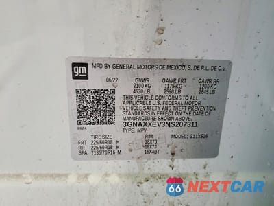 Zdjęcie 13 z 13 samochodu: 2022 CHEVROLET EQUINOX PREMIER VIN:3GNAXXEV3NS207311 - miniatura