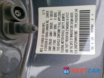 Zdjęcie 12 z 12 samochodu: 2019 HONDA CIVIC LX VIN:2HGFC2F64KH519867 - miniatura