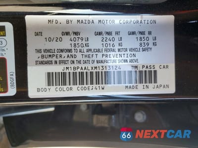Zdjęcie 13 z 13 samochodu: 2021 MAZDA 3 VIN:JM1BPAALXM1313124 - miniatura