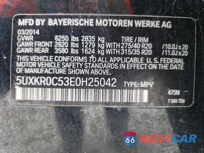 Zdjęcie 13 z 13 samochodu: 2014 BMW X5 XDRIVE35I VIN:5UXKR0C53E0H25042 - miniatura