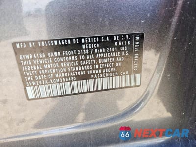 Zdjęcie 12 z 12 samochodu: 2016 VOLKSWAGEN JETTA S VIN:3VW267AJXGM399480 - miniatura