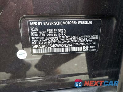 Zdjęcie 12 z 12 samochodu: 2019 BMW 530 I VIN:WBAJA5C54KWW29294 - miniatura