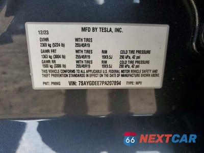 Zdjęcie 14 z 14 samochodu: 2023 TESLA MODEL Y VIN:7SAYGDEE7PA207894 - miniatura