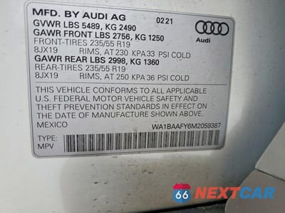 Zdjęcie 13 z 13 samochodu: 2021 AUDI Q5 PREMIUM PLUS VIN:WA1BAAFY6M2059387 - miniatura