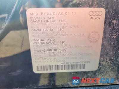 Zdjęcie 12 z 12 samochodu: 2011 AUDI Q5 PREMIUM PLUS VIN:WA1LFCFP7BA073763 - miniatura
