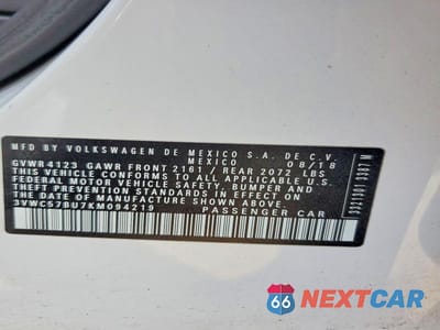 Zdjęcie 12 z 12 samochodu: 2019 VOLKSWAGEN JETTA S VIN:3VWC57BU7KM094219 - miniatura