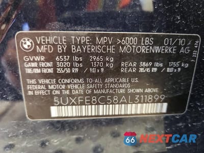 Zdjęcie 14 z 14 samochodu: 2010 BMW X5 XDRIVE48I VIN:5UXFE8C58AL311899 - miniatura