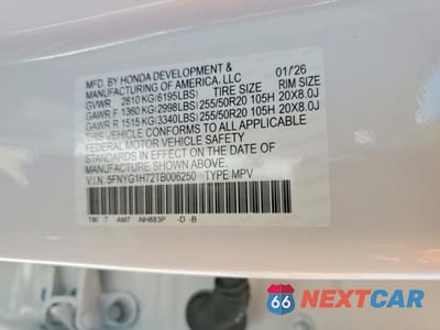 Zdjęcie 14 z 14 samochodu: 2026 HONDA PILOT TOURING VIN:5FNYG1H72TB006250 - miniatura