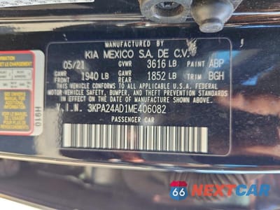 Zdjęcie 13 z 13 samochodu: 2021 KIA RIO S VIN:3KPA24AD1ME406082 - miniatura