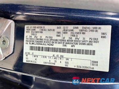 Zdjęcie 10 z 10 samochodu: 2018 LINCOLN MKC RESERVE VIN:5LMCJ3D94JUL14242 - miniatura