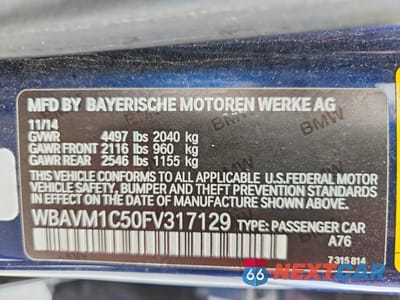 Zdjęcie 12 z 12 samochodu: 2015 BMW X1 SDRIVE28I VIN:WBAVM1C50FV317129 - miniatura