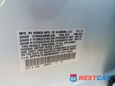 Zdjęcie 12 z 12 samochodu: 2013 HONDA RIDGELINE RTL VIN:5FPYK1F58DB009534 - miniatura