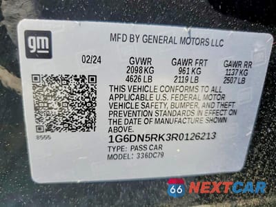 Zdjęcie 12 z 12 samochodu: 2024 CADILLAC CT5 PREMIUM LUXURY VIN:1G6DN5RK3R0126213 - miniatura