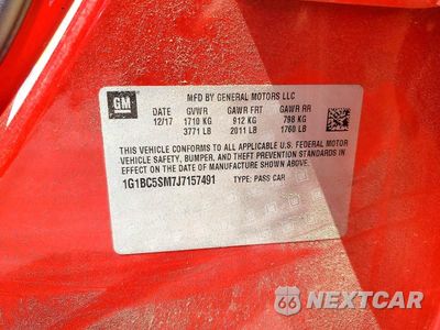 Zdjęcie 12 z 12 samochodu: 2018 CHEVROLET CRUZE LS VIN:1G1BC5SM7J7157491 - miniatura
