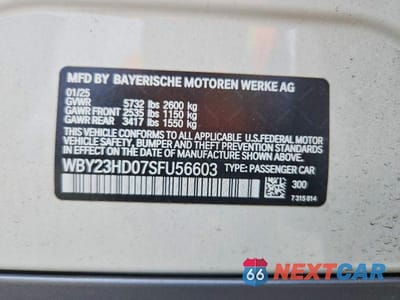 Zdjęcie 12 z 12 samochodu: 2025 BMW I4 VIN:WBY23HD07SFU56603 - miniatura