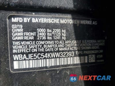 Zdjęcie 12 z 12 samochodu: 2019 BMW 540 I VIN:WBAJE5C54KWW32393 - miniatura