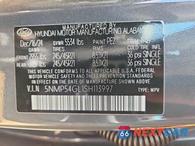 Zdjęcie 14 z 14 samochodu: 2025 HYUNDAI SANTA FE CALLIGRAPHY VIN:5NMP54GL1SH113997 - miniatura