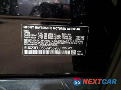 Zdjęcie 13 z 13 samochodu: 2025 BMW X5 XDRIVE40I VIN:5UX23EU05S9W56988 - miniatura
