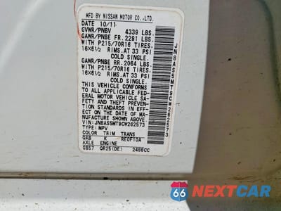 Zdjęcie 13 z 13 samochodu: 2012 NISSAN ROGUE S VIN:JN8AS5MT9CW262573 - miniatura