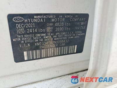 Zdjęcie 12 z 12 samochodu: 2022 GENESIS G70 2.0T VIN:KMTG34TA7NU098432 - miniatura