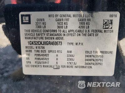 Zdjęcie 13 z 13 samochodu: 2016 GMC YUKON DENALI VIN:1GKS2CKJ8GR460673 - miniatura