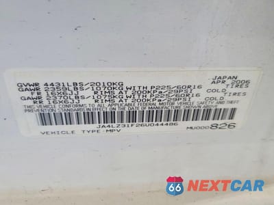 Zdjęcie 12 z 12 samochodu: 2006 MITSUBISHI OUTLANDER LS VIN:JA4LZ31F26U044486 - miniatura