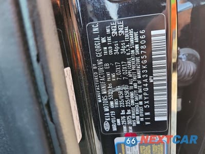 Zdjęcie 13 z 13 samochodu: 2019 KIA SORENTO L VIN:5XYPG4A33KG578066 - miniatura