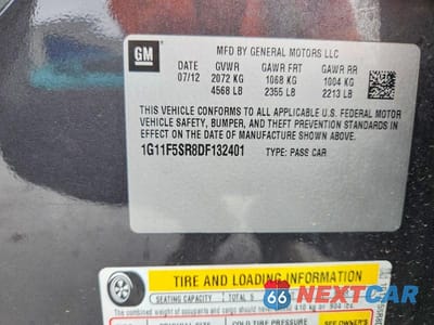 Zdjęcie 12 z 12 samochodu: 2013 CHEVROLET MALIBU 2LT VIN:1G11F5SR8DF132401 - miniatura