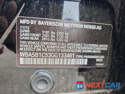 Zdjęcie 12 z 12 samochodu: 2016 BMW 535 I VIN:WBA5B1C53GG133461 - miniatura