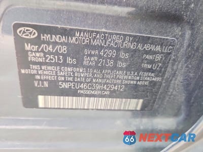 Zdjęcie 12 z 12 samochodu: 2009 HYUNDAI SONATA LIMITED VIN:5NPEU46C39H429412 - miniatura