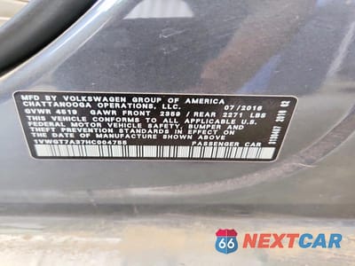 Zdjęcie 13 z 13 samochodu: 2017 VOLKSWAGEN PASSAT SE VIN:1VWGT7A37HC004755 - miniatura
