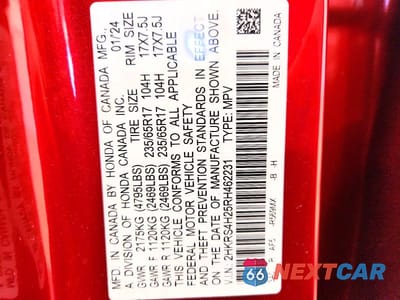 Zdjęcie 13 z 13 samochodu: 2024 HONDA CR-V LX VIN:2HKRS4H25RH462231 - miniatura