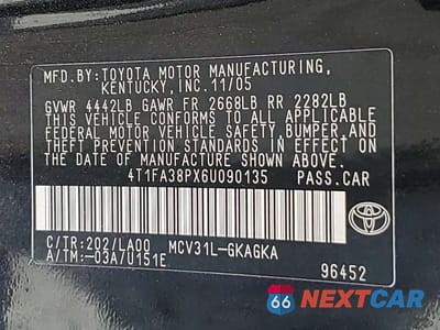 Zdjęcie 12 z 12 samochodu: 2006 TOYOTA CAMRY SOLARA SLE V6 VIN:4T1FA38PX6U090135 - miniatura