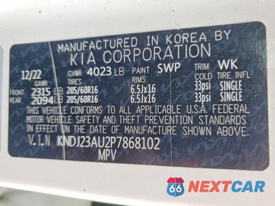 Zdjęcie 13 z 13 samochodu: 2023 KIA SOUL LX VIN:KNDJ23AU2P7868102 - miniatura