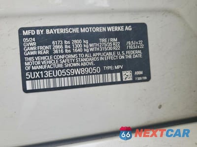 Zdjęcie 12 z 12 samochodu: 2025 BMW X5 SDRIVE 40I VIN:5UX13EU05S9W89050 - miniatura