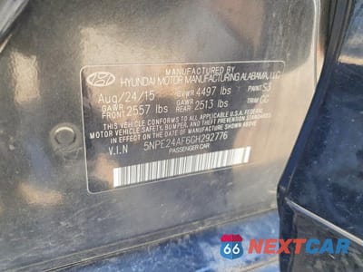 Zdjęcie 12 z 12 samochodu: 2016 HYUNDAI SONATA SE VIN:5NPE24AF6GH292776 - miniatura