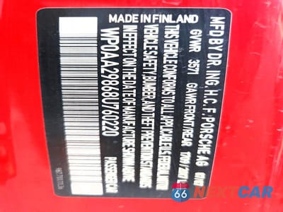 Zdjęcie 12 z 12 samochodu: 2008 PORSCHE CAYMAN VIN:WP0AA29868U760220 - miniatura