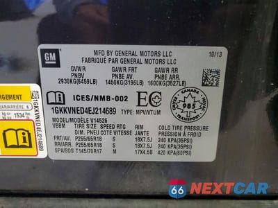 Zdjęcie 13 z 13 samochodu: 2014 GMC ACADIA SLE VIN:1GKKVNED4EJ214689 - miniatura