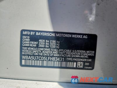 Zdjęcie 12 z 12 samochodu: 2020 BMW M340I VIN:WBA5U7C05LFH83431 - miniatura