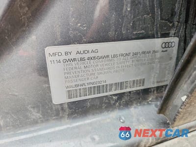 Zdjęcie 12 z 12 samochodu: 2015 AUDI A4 PREMIUM VIN:WAUBFAFL1FN023214 - miniatura