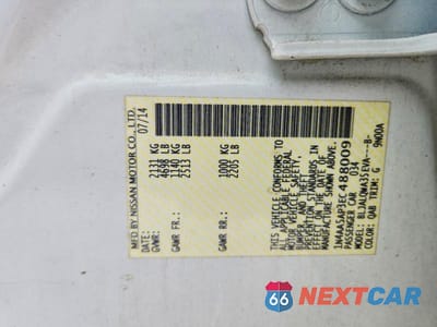Zdjęcie 12 z 12 samochodu: 2014 NISSAN MAXIMA 3.5 S VIN:1N4AA5AP3EC488009 - miniatura