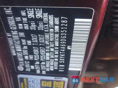 Zdjęcie 13 z 13 samochodu: 2013 KIA SORENTO LX VIN:5XYKT4A69DG351287 - miniatura