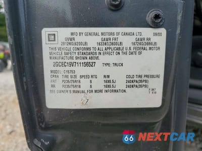 Zdjęcie 13 z 13 samochodu: 2001 CHEVROLET SILVERADO C1500 VIN:2GCEC19V711156527 - miniatura